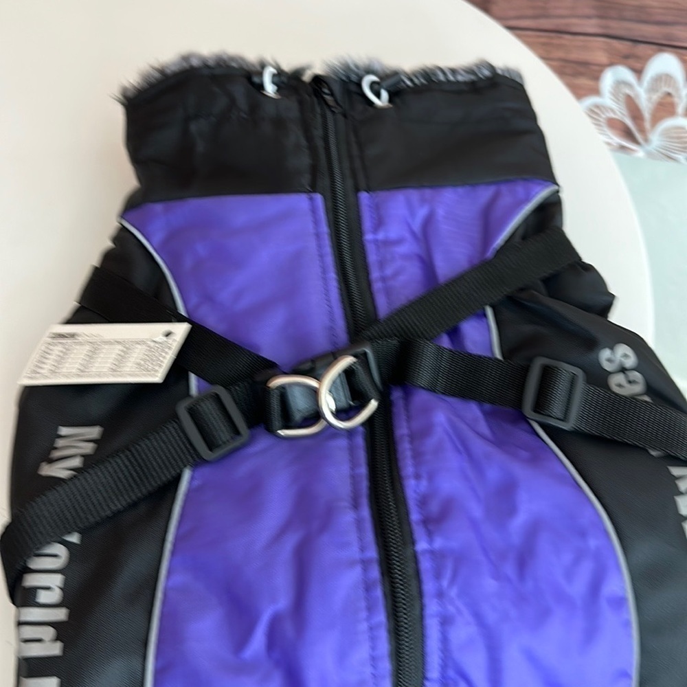 WINDPROOF DOG REFLECTIVE WINTER DOG Jacket Removable Safety Harness Snowsuit… - Picture 12 of 13